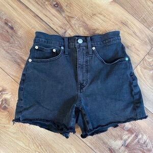 Madewell High Waist Black Denim Shorts